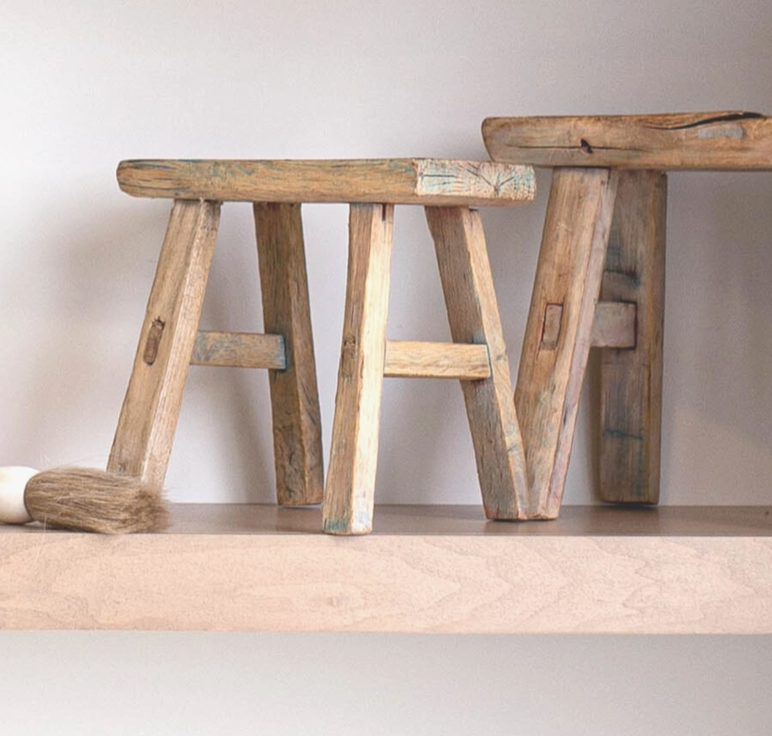 Rustic discount elm stool