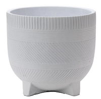 Etched white planter pot