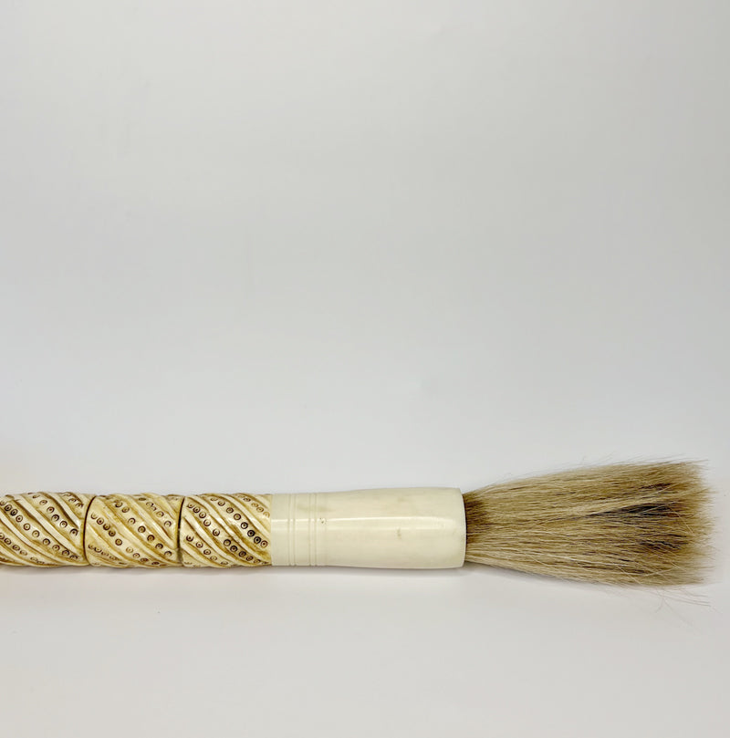 decorative brush with carved bone handle