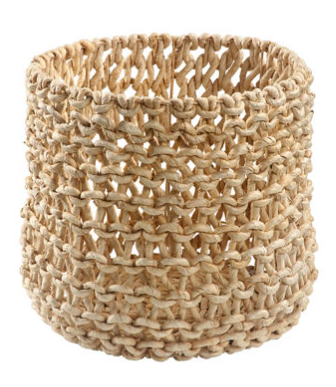 Organic open weave, natural color basket 