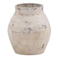 Vintage-style terracotta pot on a white background
