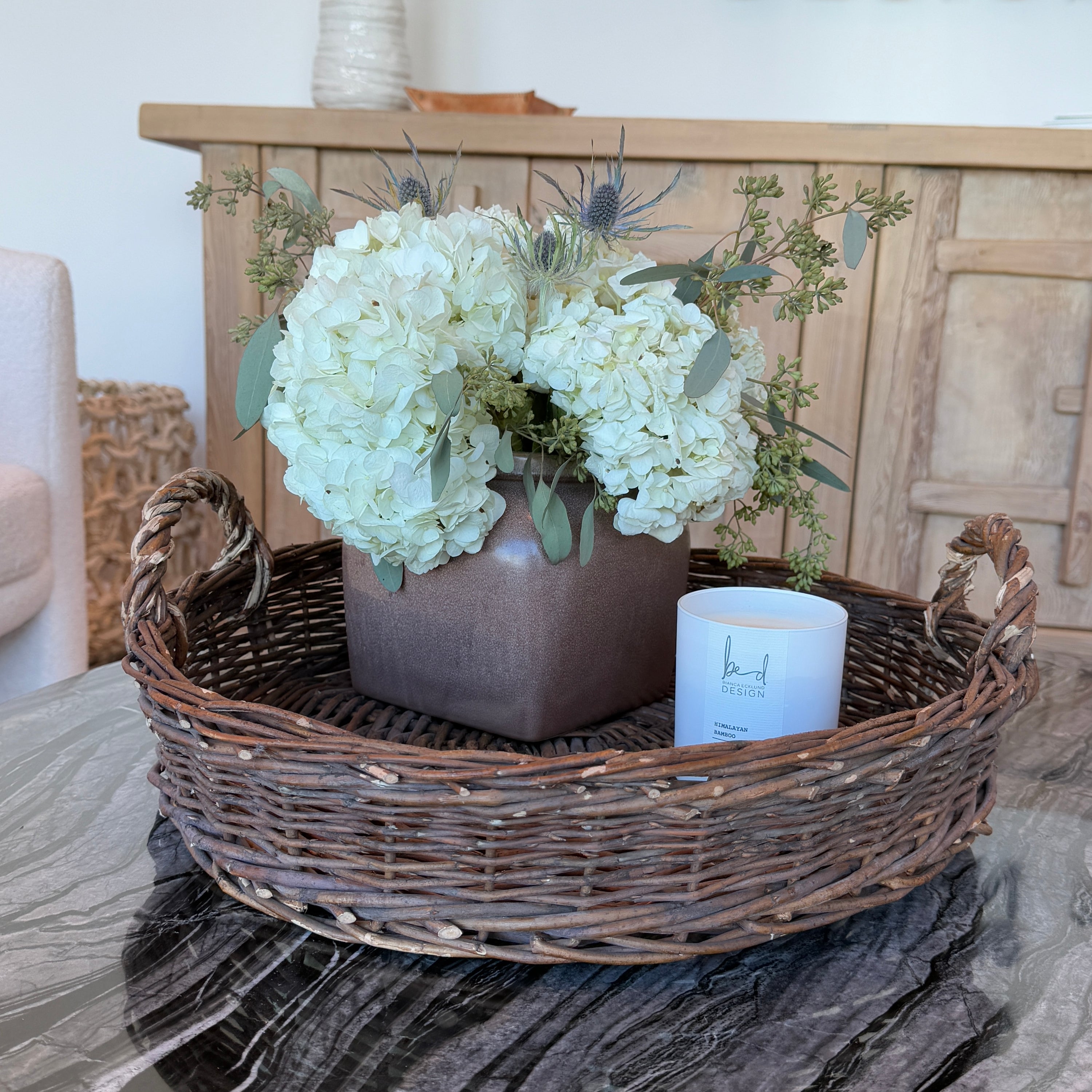 Walnut Whicker Basket