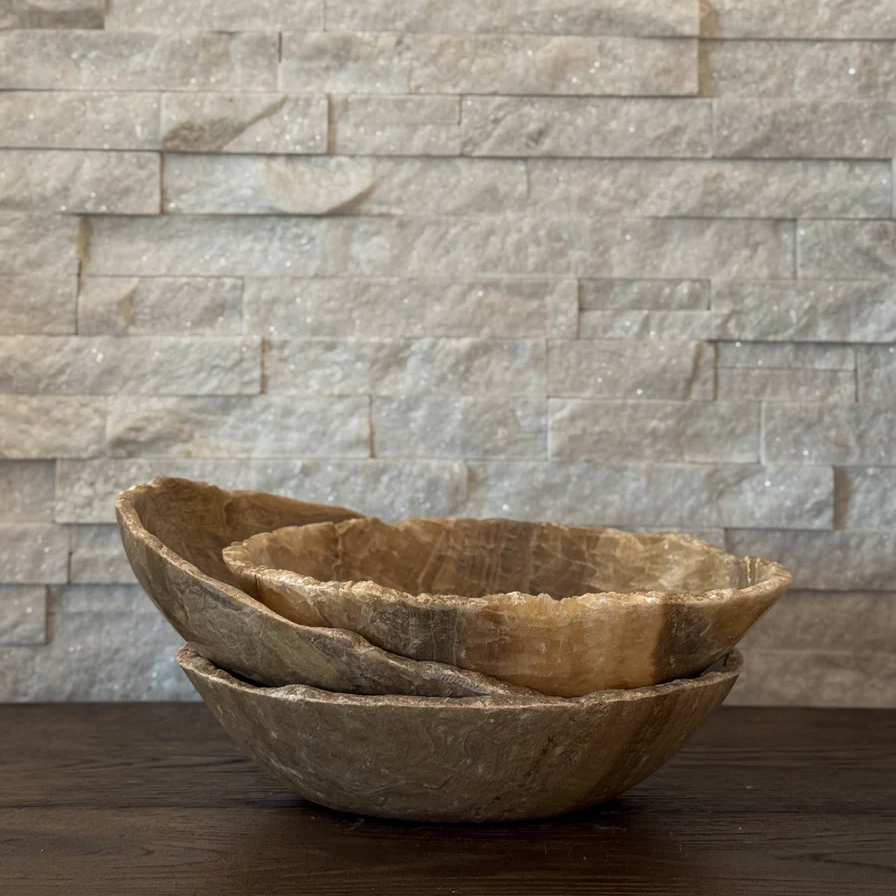 Sand Decorative Onyx Bowl