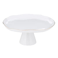 White cake stand with an organic edge