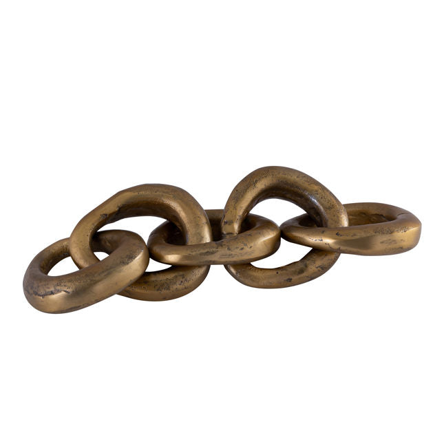 Bronze chain link on a white background