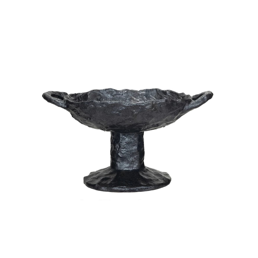 Black stone bowl on a white background