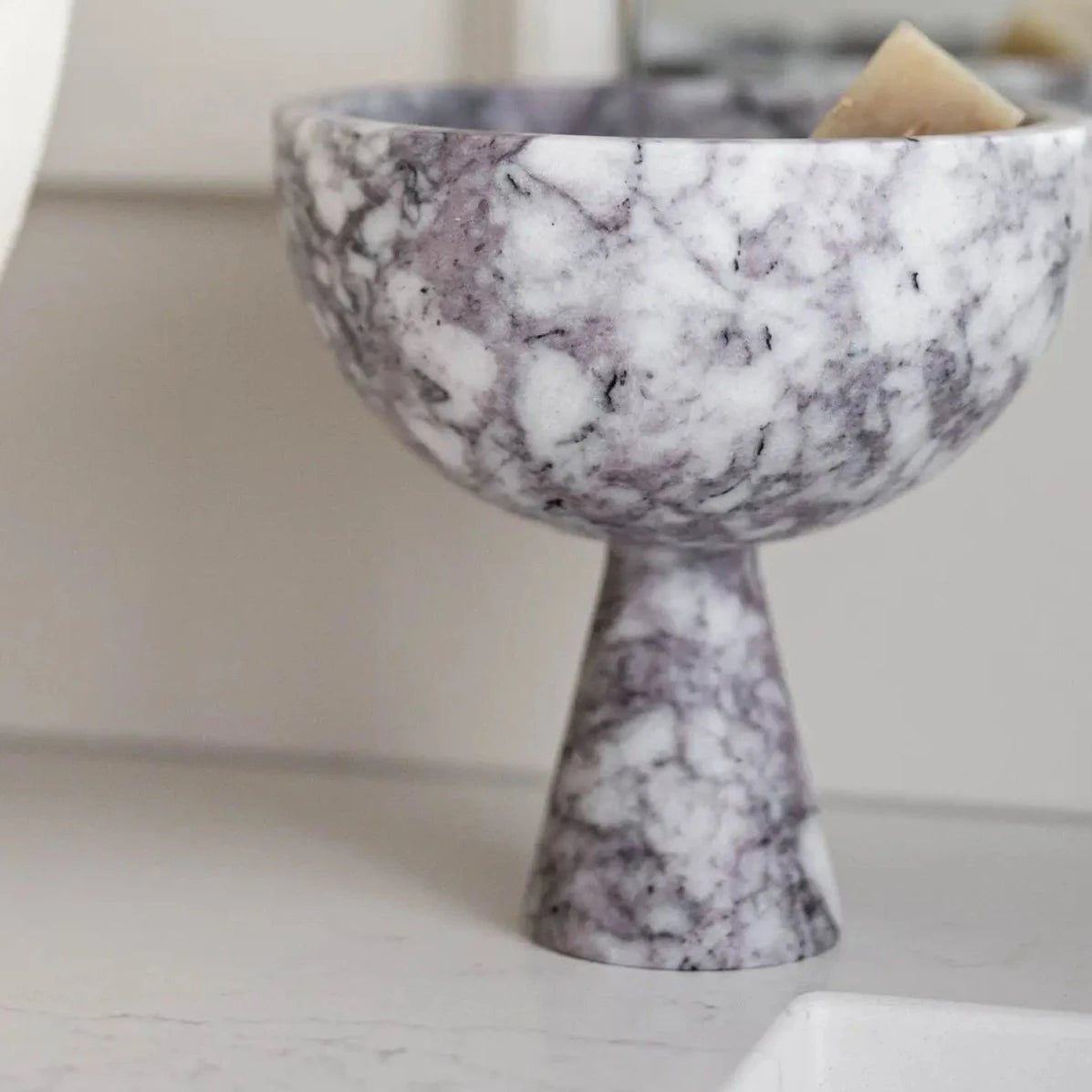 Vista Large Marble Pedestal Bowl