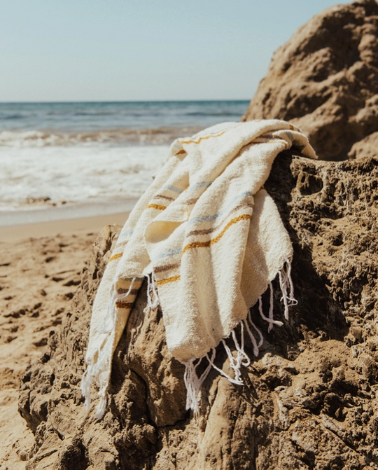 Sand Striped Throw Blanket