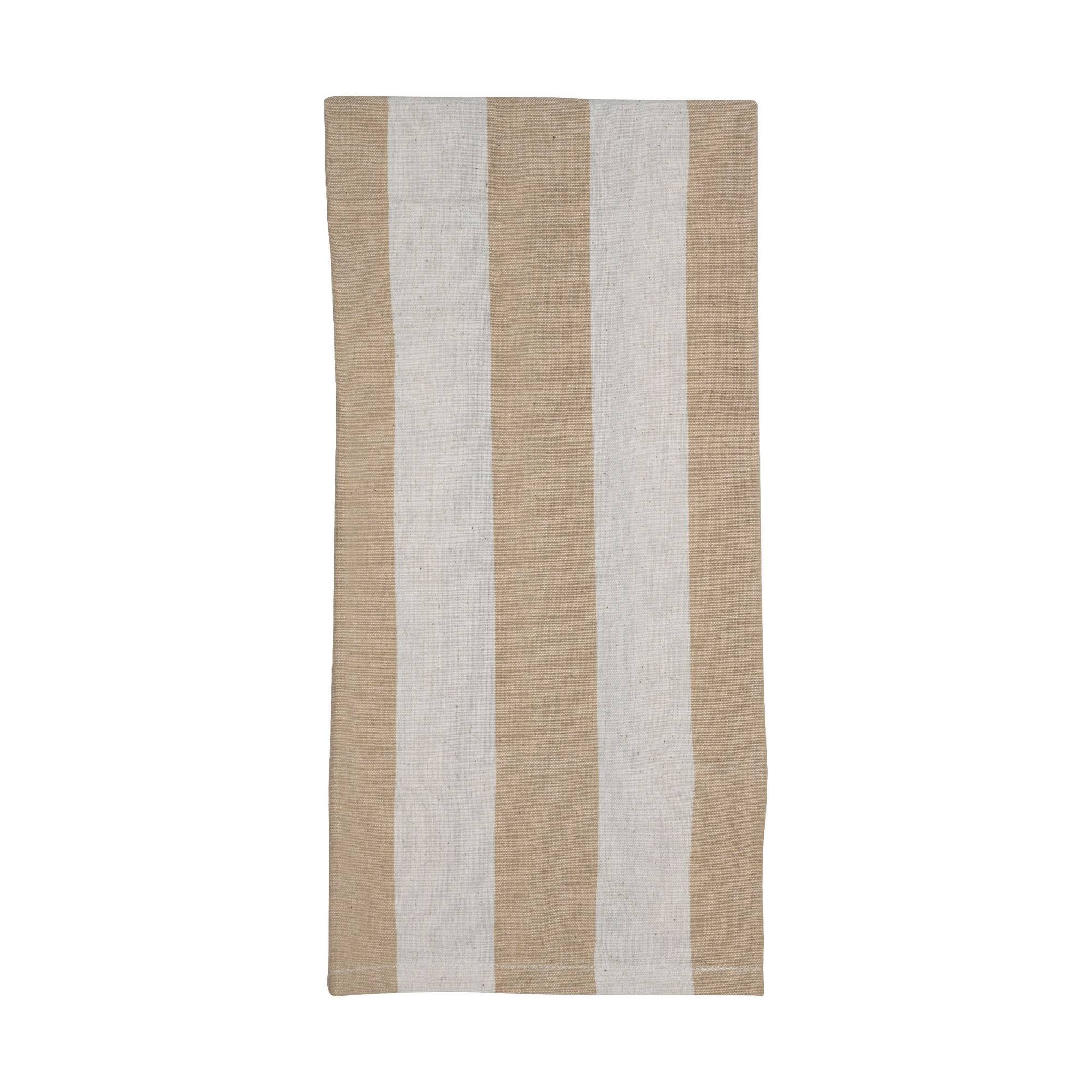 cream and tan stripped kitchen tea towels